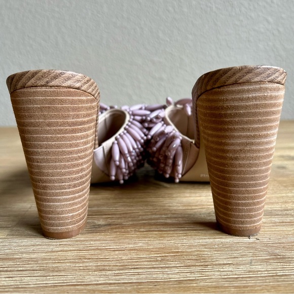 Charles David HOTTIE SANDAL size 9 beaded block heel slide - Picture 10 of 13